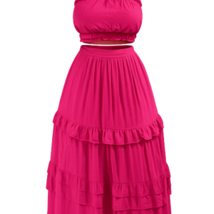 ruffle tiered two piece set