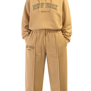 beige “new york brooklyn” tracksuit