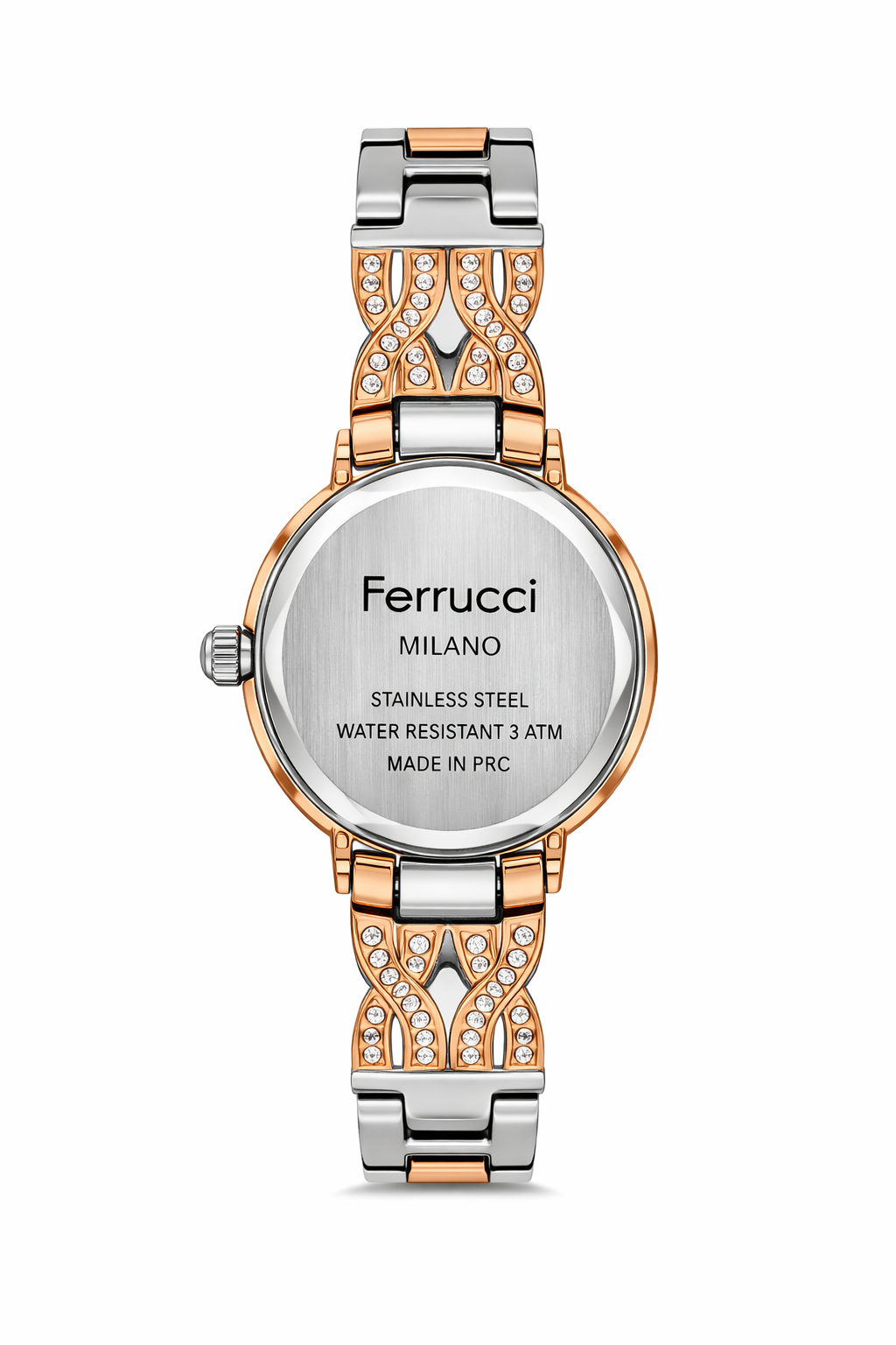 ferrucci milano rose gold & silver crystal women’s watch fc 03692m.06 ferrucci milano rose gold & silver crystal women’s watch fc 03692m.06