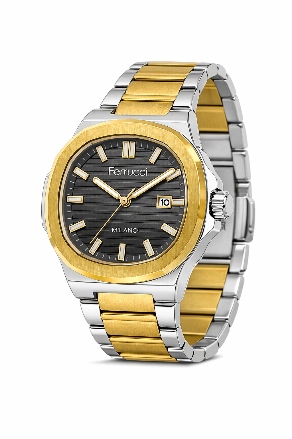 ferrucci milano two‑tone dark grey dial men’s watch ferrucci milano two‑tone dark grey dial men’s watch