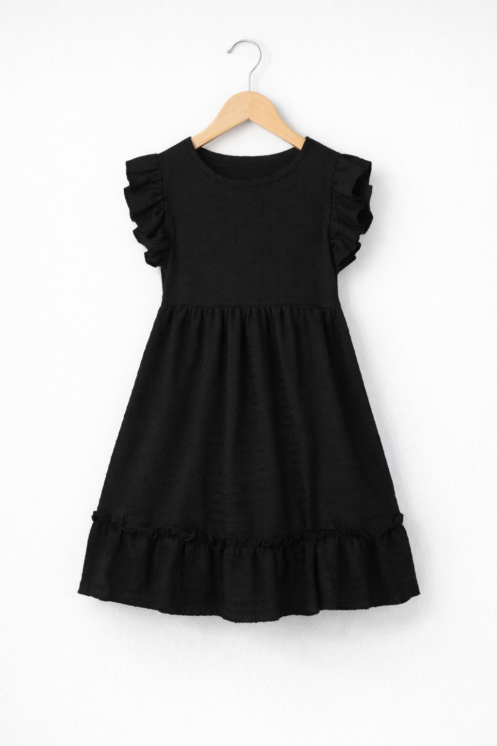 black ruffle sleeve dress black ruffle sleeve dress