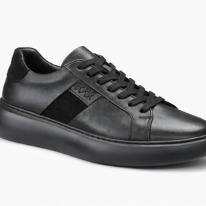 onater black leather sneaker