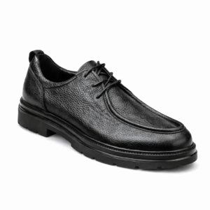 Trendzed.com black leather lace‑up shoes
