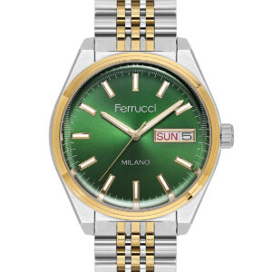 ferrucci milano two‑tone stainless steel wristwatch