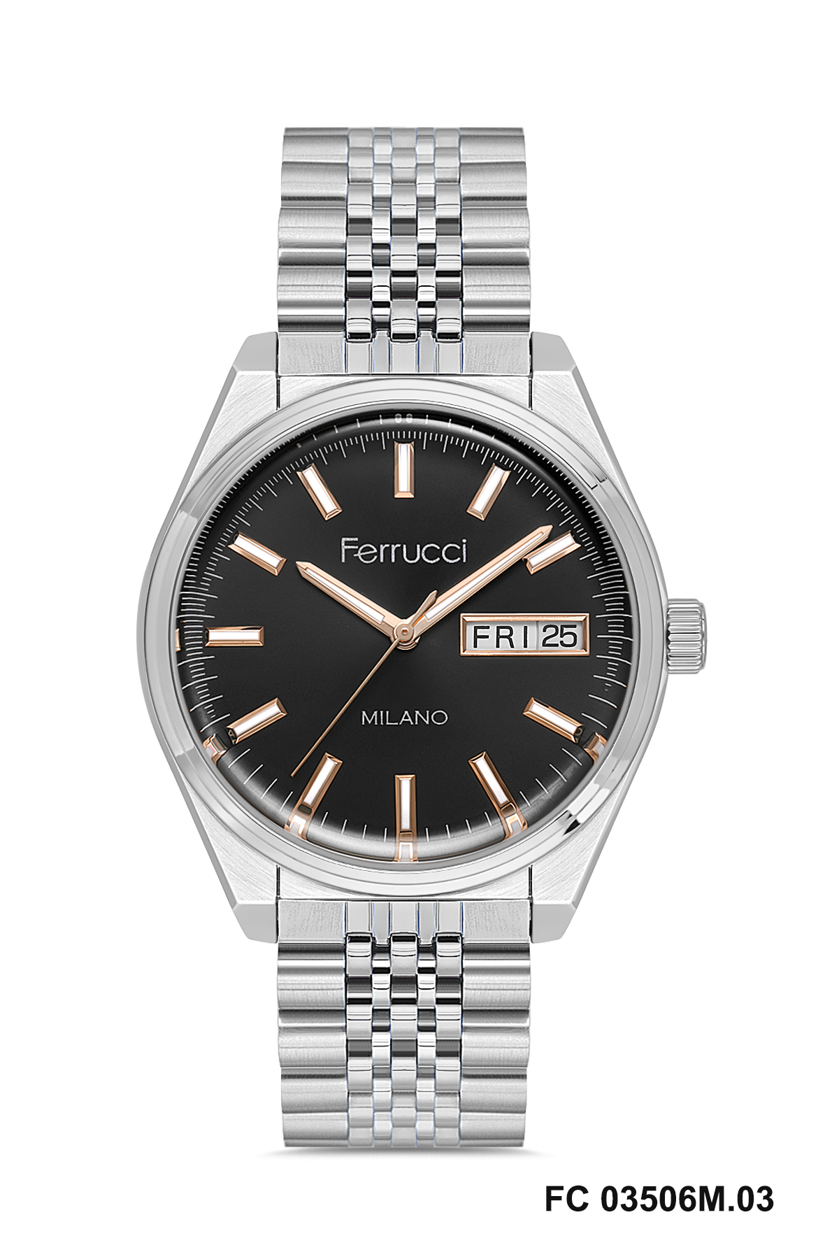ferrucci milano stainless steel wristwatch ferrucci milano stainless steel wristwatch
