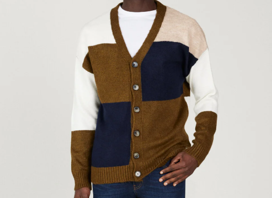 color‑blocked knit cardigan color‑blocked knit cardigan